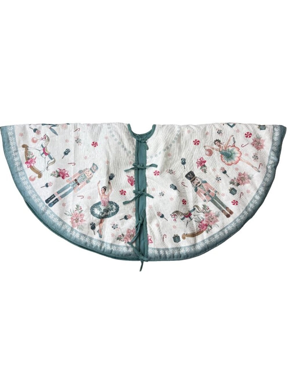 Rachel Zoe Christmas Tree Skirt Nutcracker Ballet Beaded Turquoise Holiday Decor